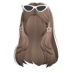 ♡ preppy hair w sunglasses & earrings (milktea)